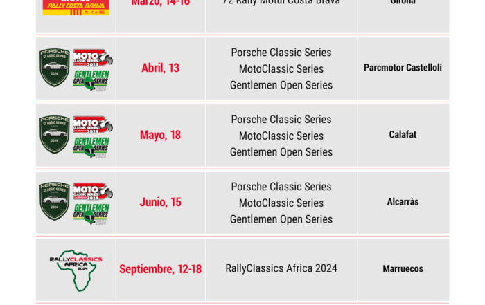 Presentamos el calendario 2024 de RallyClassics